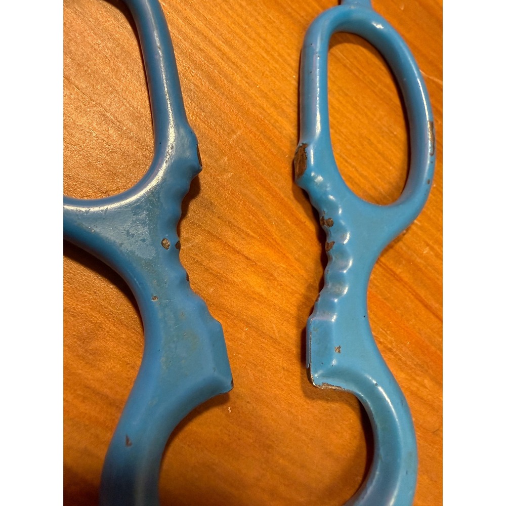 Vintage Henckels Blue Handle Kitchen Shears 7.5" Germany Stainless Steel - Picture 4 of 6